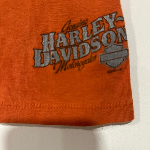 Harley-Davidson Women's 1/4 Zip Shirt Size S Small Orange 3/4 Sleeve - Picture 2 of 7